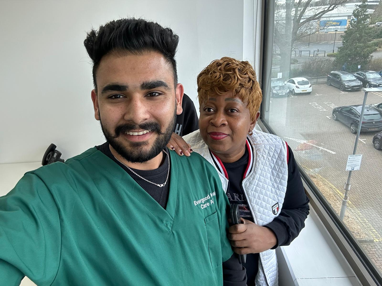 Two Evergood Medicals colleagues supporting each other