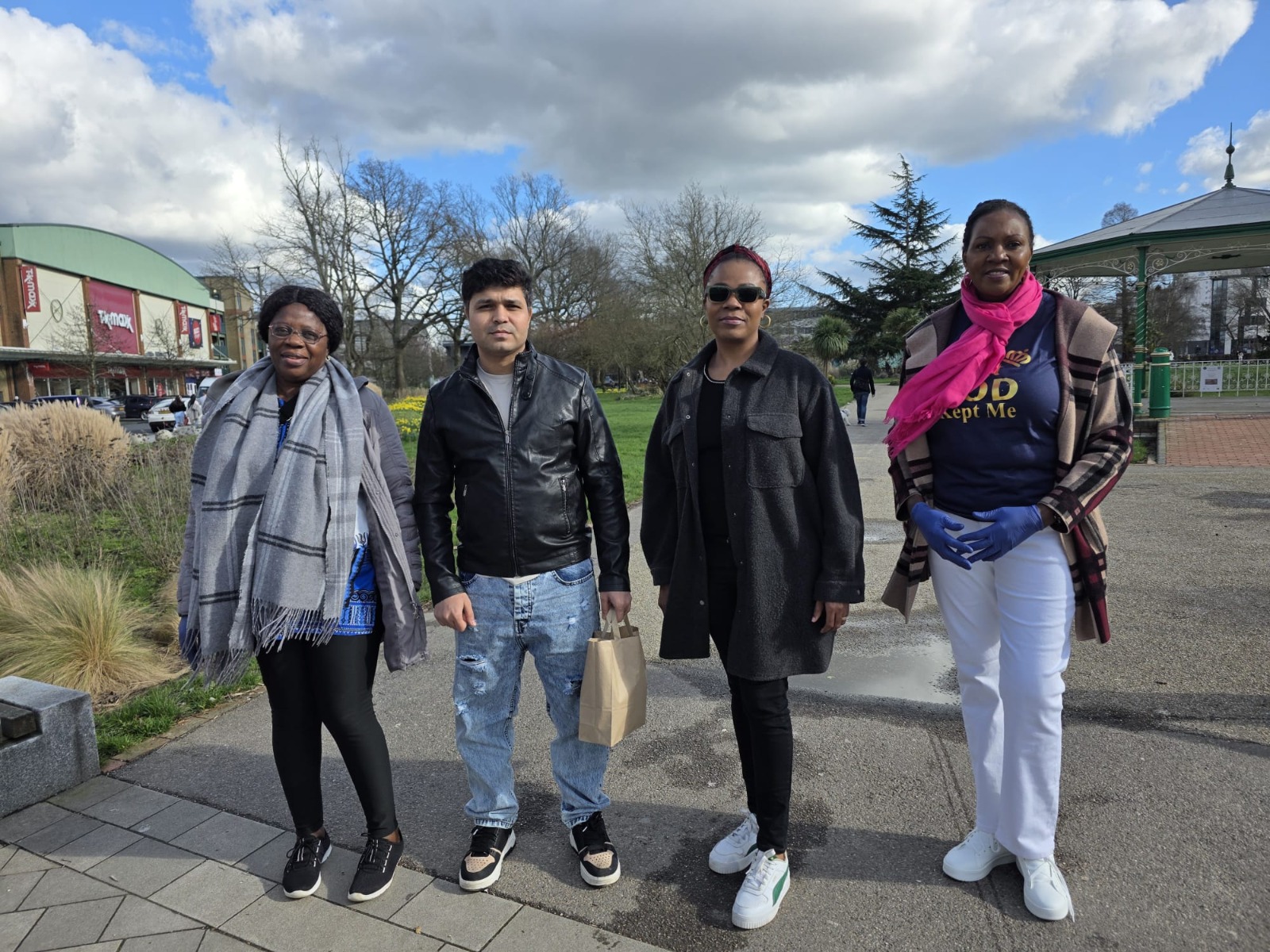 Evergood Medicals team members with local community members in Crawley